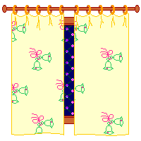 curtains with bell pattern ©ejm2001 (animated gif 4.12kb)