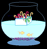 fishbowl, candycanes, styrofoam box ©ejm2001 (animated gif 8.95kb)