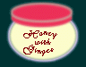 jar of honey with crystalized ginger ©ejm2003