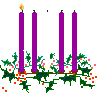 1st Sunday in Advent candles ©ejm99 (animated gif 1.58kb)