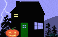 animated hallowe'en house in rain ©ejm2006 gif (many thanks to anonymous for the idea)