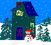 house and snowman ©ejm (animated gif 5.55kb)