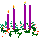 mini 3rd Sunday in Advent candles ©ejm99 (animated gif 682bytes)