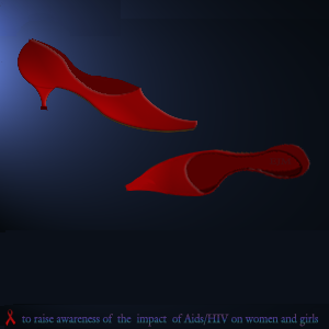 to raise awareness of the impact of Aids/HIV on women and girls red pumps for 'Women and Girls HIV/AIDS Awareness Day' (png ©ejm)