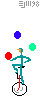 unicyclist juggles -©ejm98 animated gif(6.66kb)